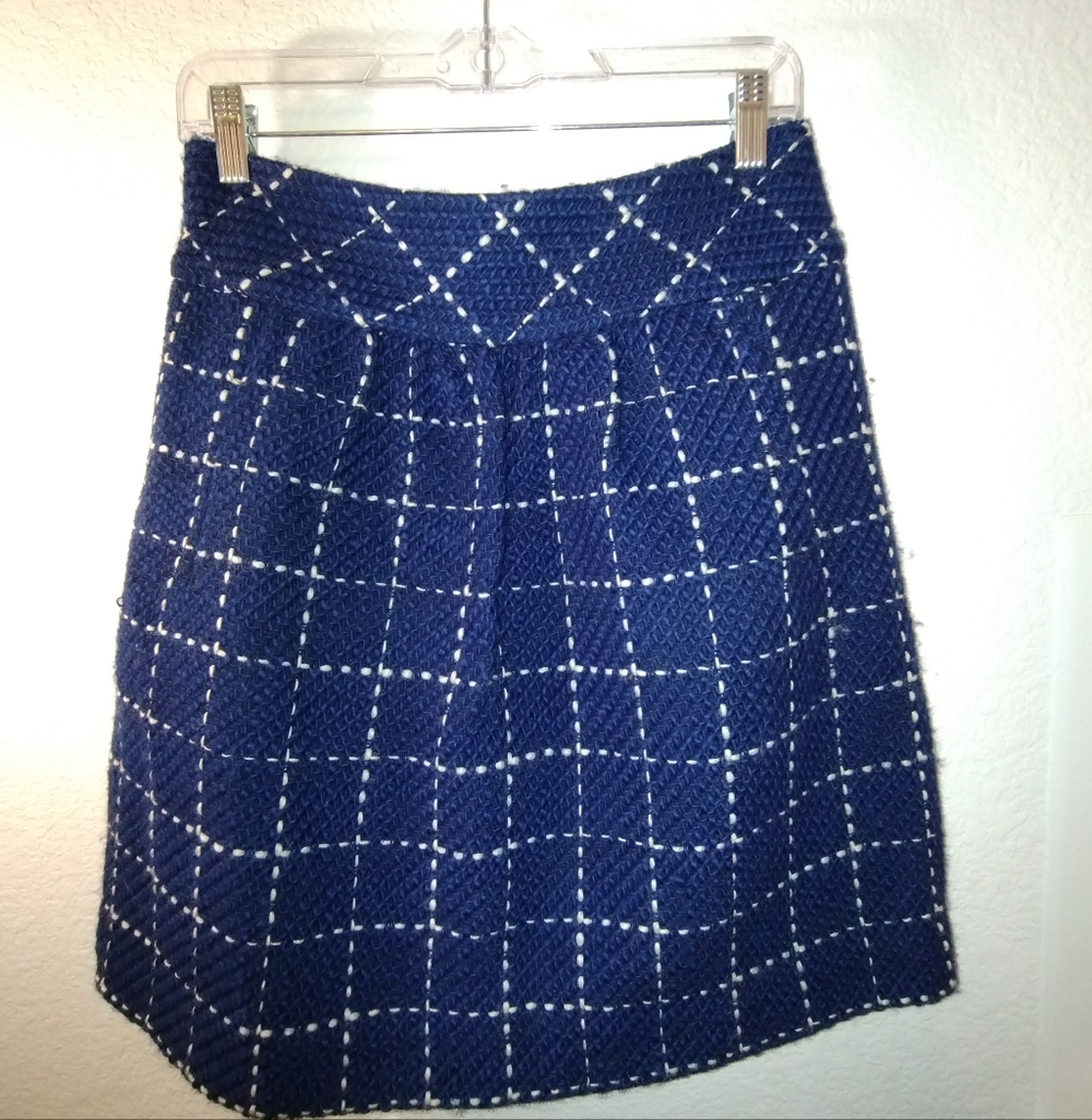 Maeve Skirt Blue with White Stitch Detailing sz 6